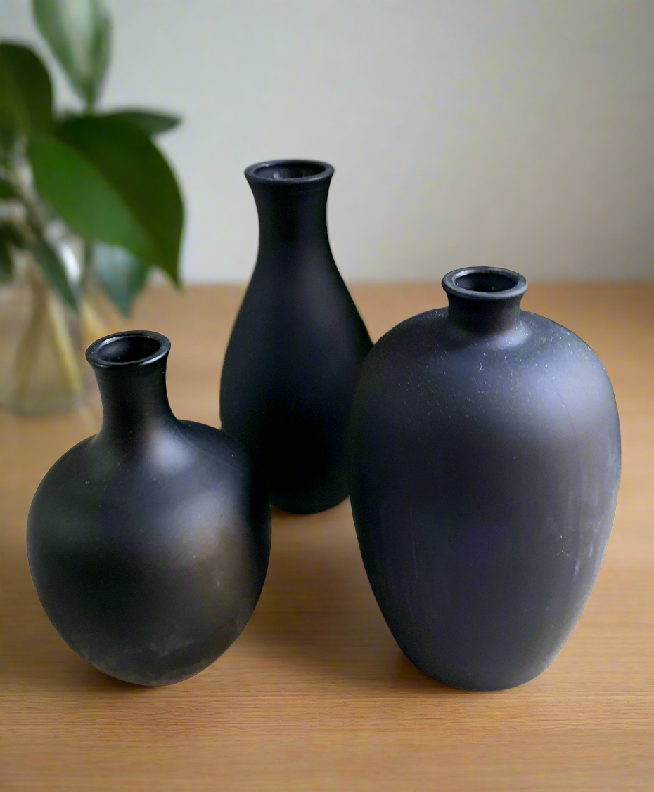 NeutralsSA. Home Decor. Sanctuary. 3 Matt Black Bud Vases